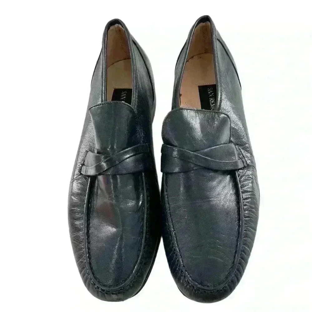 San Remo mens dress loafers size 9 EW blue leather